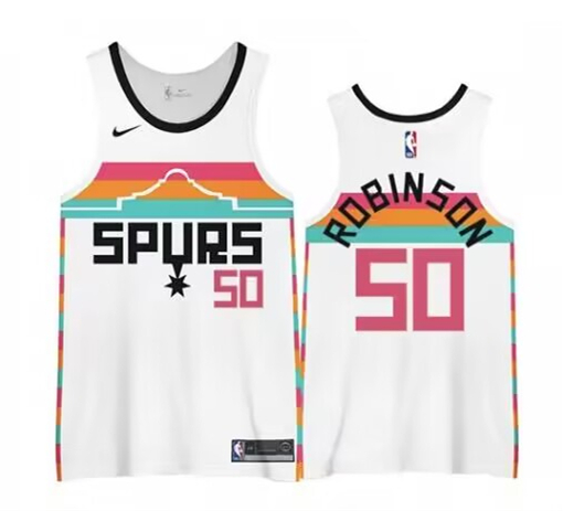Men's San Antonio Spurs #50 David Robinson White Stitched Basketball Jersey Men's San Antonio Spurs #50 David Robinson White Stitched Basketball Jersey